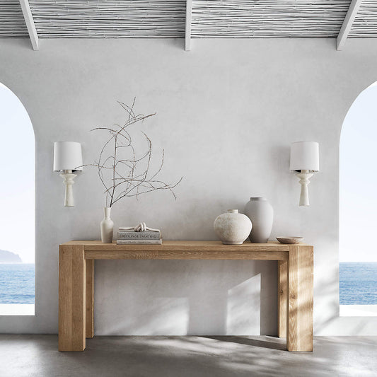 Terra 72" Rectangular Natural Oak Wood Console Table