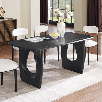 Modern Rectangular Dining Table with Hollowed Legs