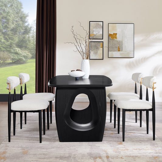 Modern Rectangular Dining Table with Hollowed Legs