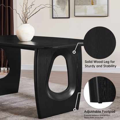 Modern Rectangular Dining Table with Hollowed Legs