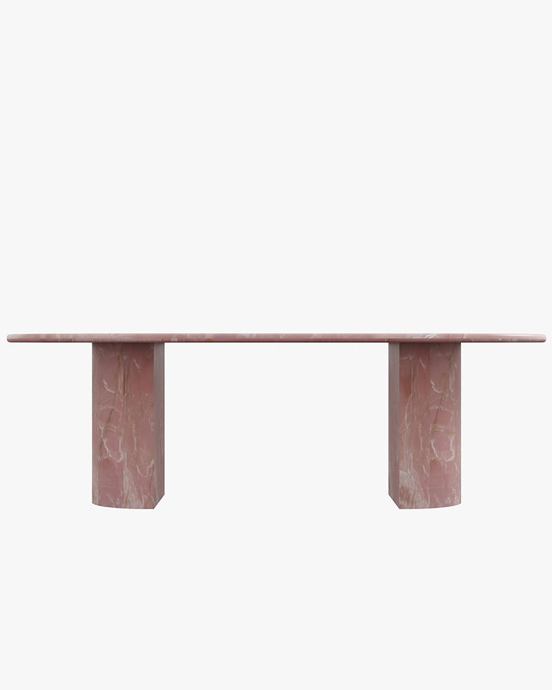 Round Pink Onyx Natural Marble Side Table