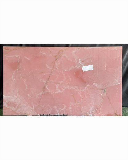 Round Pink Onyx Natural Marble Side Table