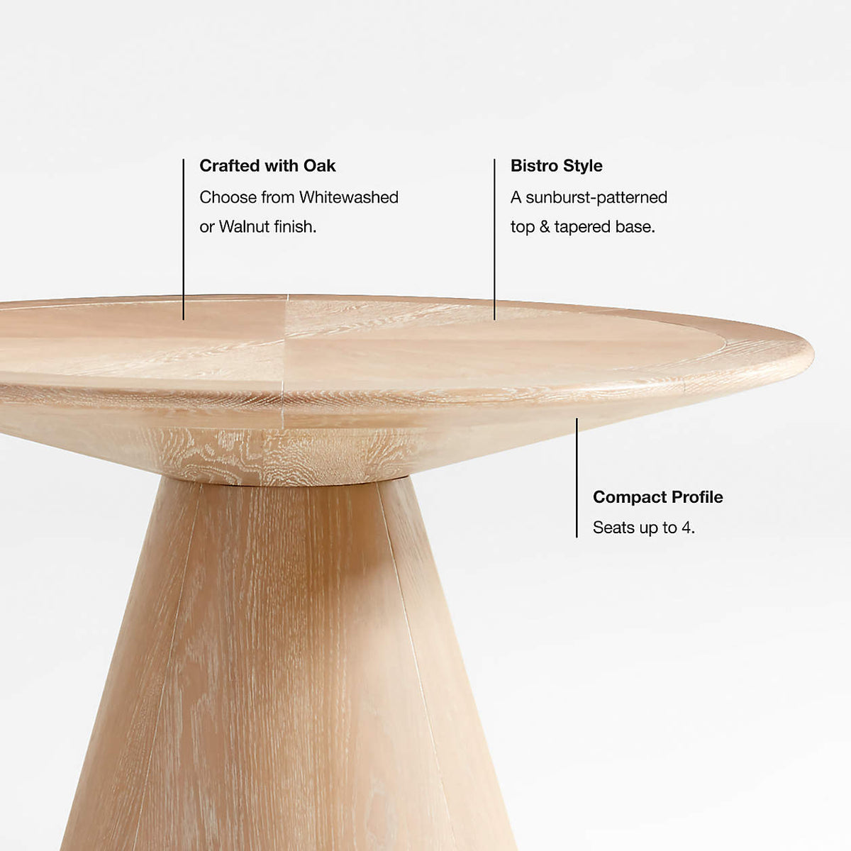 Palisades 48" Walnut Wood Round Pedestal Dining Table