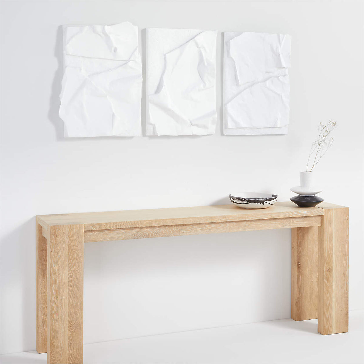 Terra 72" Rectangular Natural Oak Wood Console Table